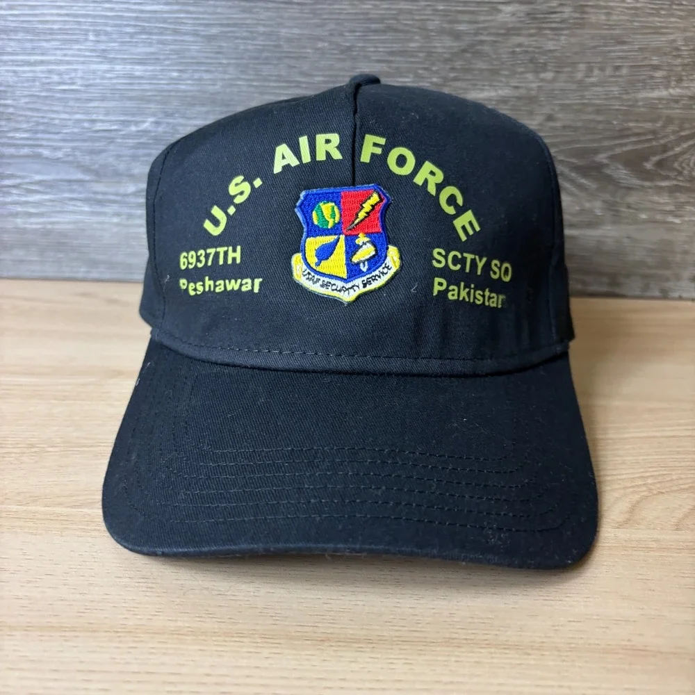 Air Force Hat Cap Snapback Black Trucker Adjustable
